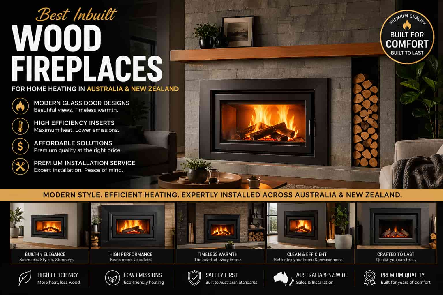 Best Inbuilt Wood Fireplaces for Home Heating