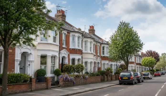 Rental homes on a residential street in Havering, Essex