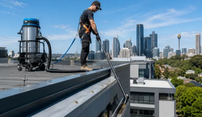 Professional Industrial Gutter Vacuuming Services Industrial gutter vacuuming service for commercial buildings