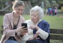 Sizzling Smartphone Deals: Your Passport to Cutting-Edge Technology and Savings! Limited Offer Grand Parents Mobile Daughter Girl Garden Bench