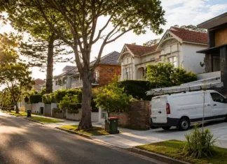 Why Tradie Callouts Cost More in Some Sydney Suburbs Than Others Plumbing service van parked outside residential homes on a suburban street