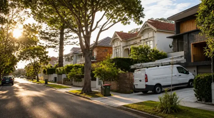 Why Tradie Callouts Cost More in Some Sydney Suburbs Than Others Plumbing service van parked outside residential homes on a suburban street