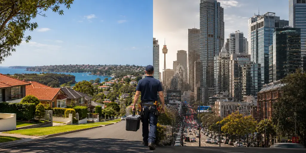 Sydney tradie travelling between different suburbs showing why callout costs can vary by location