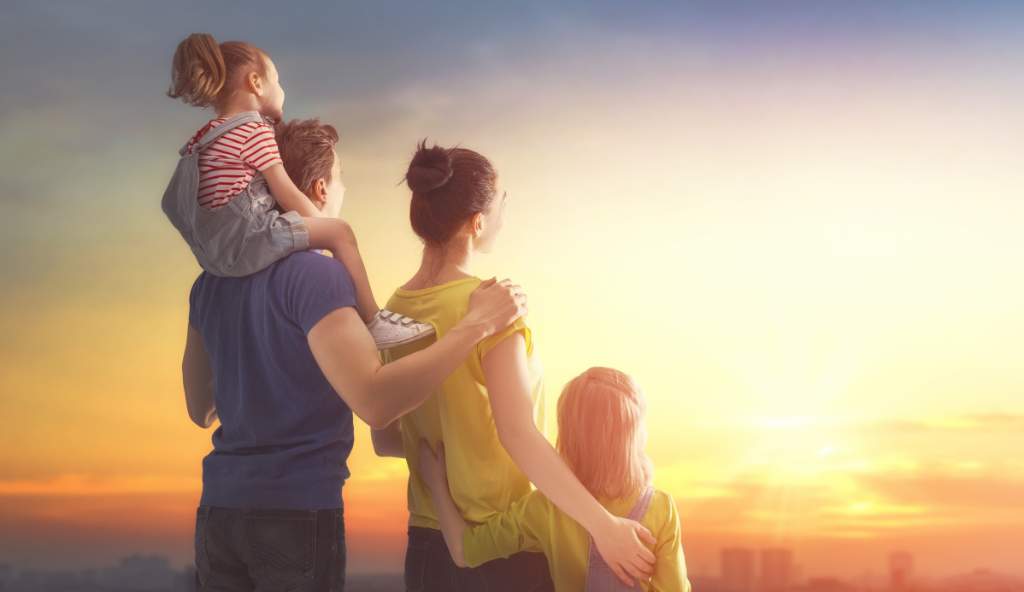 Family enjoying quality leisure time together outdoors